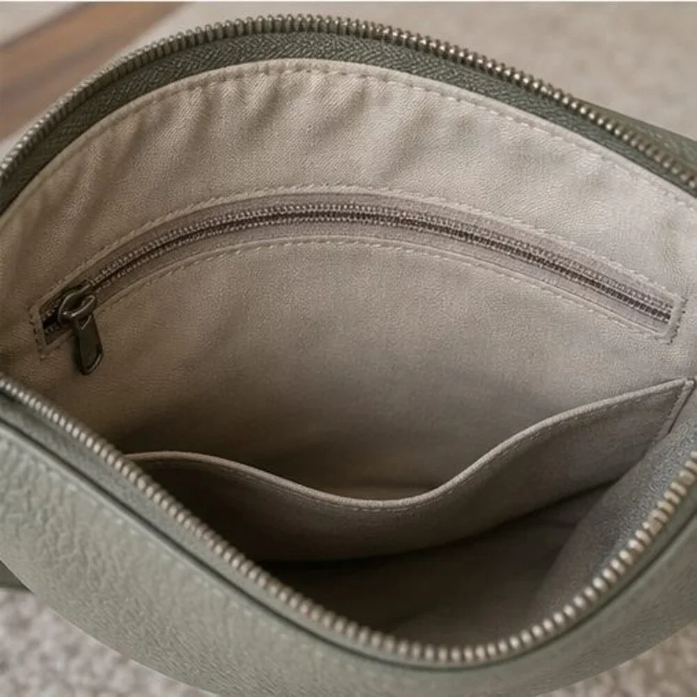 Ivory Pebbled Crossbody Bag